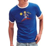 Camisetas EGB Camiseta Cuello Blanco El Principito - Ochenteras 80´s Retro Comic Tallas Especiales (Azul, XXL)