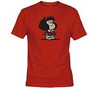 Camisetas EGB Camiseta Mafalda Adulto/niño ochenteras 80´s Retro (Rojo, 9-11 años)