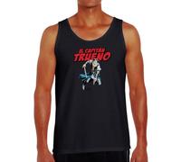 Camisetas EGB Camiseta Tirantes Chico Capitán Trueno - Ochenteras 80´s Retro Comic (Negro, XL)