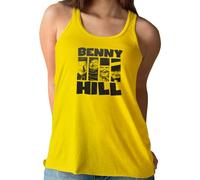 Camisetas EGB Camiseta Tirantes Nadadora Benny Hill Ochenteras 80´s Retro Comic (Amarillo, S)