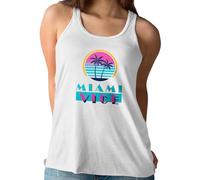 Camisetas EGB Camiseta Tirantes Nadadora Corrupción En Miami - Miami Vice Ochenteras 80´s Retro Comic (Blanco, XL)