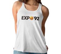 Camisetas EGB Camiseta Tirantes Nadadora EXPO-92 Sevilla - Ochenteras 80´s Retro Comic (Blanco, L)