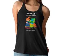 Camisetas EGB Camiseta Tirantes Nadadora Libro De Senda Ochenteras 80´s Retro Comic (Negro, M)