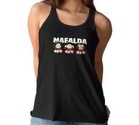 Camisetas EGB Camiseta Tirantes Nadadora Quino - Mafalda - Ochenteras 80´s Retro Comic (Negro, XXL)