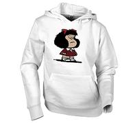 Camisetas EGB Sudadera Adulto/Niño Mafalda ochenteras 80´s Retro (Blanco, XXS)