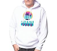 Camisetas EGB Sudadera Adulto/Niño Miami Vice Corrupción En Miami Ochenteras 80´s Retro Comic Tallas Especiales (Blanco, XXL)