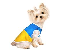 Camisetas elásticas para perros pequeños con estampado de bandera de Ucrania, camiseta ligera sin mangas, chaleco a rayas