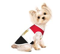 Camisetas elásticas para perros pequeños con estampado de bandera egipcia, camiseta sin mangas, chaleco a rayas