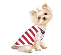 Camisetas elásticas para perros pequeños con estampado de bandera estadounidense, camiseta ligera sin mangas, chaleco a rayas