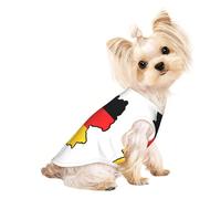Camisetas elásticas para perros pequeños con estampado de mapa de la bandera alemana, camiseta sin mangas, chaleco a rayas