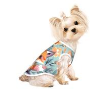 Camisetas elásticas para perros pequeños con estampado de zorros y flores de animales, camisetas ligeras sin mangas, chaleco a rayas