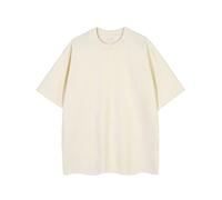Camisetas for hombre, de algodón grueso, cuello redondo, corte ajustado, suave, transpirable, informal, cómodas, duraderas, básicas, for uso diario, versátiles, for usar en capas.(Beige_S)