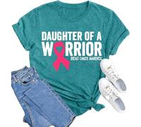 Camisetas genéricas para mujeres contra el cáncer de mama, camisetas de cinta, camisetas de conciencia sobre el cáncer de mama, azul, XL