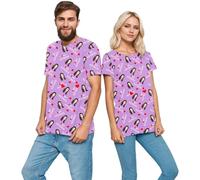 Camisetas genéricas para San Valentín, idea de regalo romántico para parejas, ropa personalizada, conjunto, diseño impreso a la moda y cómodo, rosa fuerte, M