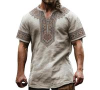 Camisetas gráficas de mitología nórdica medieval, camiseta impresa históricamente, Gris claro., 3XL