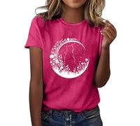 Camisetas gráficas para el día de San Valentín para mujer, camisas de manga corta con estampado de corazón, blusas, Rosa intenso., XXL