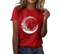 Camisetas gráficas para el día de San Valentín para mujer, camisas de manga corta con estampado de corazón, blusas, rojo, XXL