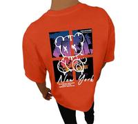 Camisetas gráficas para hombre 2026 con cuello redondo, atléticas, lindas camisetas casuales de moda de manga corta, ajuste holgado, camisetas de diseñador de moda, camisetas de verano, naranja, XXL