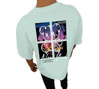 Camisetas gráficas para hombre 2026 con cuello redondo, atléticas, lindas camisetas casuales de moda de manga corta, ajuste holgado, camisetas de diseñador de moda, camisetas de verano, verde claro