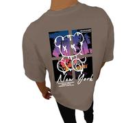 Camisetas gráficas para hombre 2026 con cuello redondo, atléticas, lindas camisetas casuales de moda de manga corta, ajuste holgado, camisetas de diseñador de moda, camisetas de verano, café, M