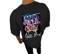 Camisetas gráficas para hombre 2026 con cuello redondo, atléticas, lindas camisetas casuales de moda de manga corta, ajuste holgado, camisetas de diseñador de moda, camisetas de verano, Negro, XXL