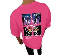 Camisetas gráficas para hombre 2026 con cuello redondo, atléticas, lindas camisetas casuales de moda de manga corta, ajuste holgado, camisetas de diseñador de moda, camisetas de verano, hot pink, 3XL