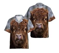 Camisetas Hawaianas gráficas de Vacas Lindas Moda Verano Animales Divertidos Impresas en 3D para Hombres/Mujeres Blusas Casuales Streetwear de Gran tamaño