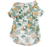 Camisetas Hawaiian Dog Shirts & Cat T | Summer Pet Clothes with Coconut Tree Print | Breathable Cotton Shirt for Small Medium Dogs/Cats/Beach Parties | Easy Button Closure (XL)