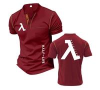 Camisetas Henley Cómodas para Hombre Ropa Interior H.a..lf-L.i.fe Polo De Manga Corta con Estampado Gráfico Y Cuello Alto Estilo Deportivo-JHonSe||l