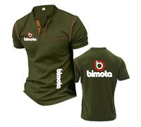 Camisetas Henley De Patchwork Hombre para Ropa Gimnasio B.i.m.o.t.a Polos Suaves Casuales Manga Corta con Estampado Y Cuello Alto-JunlvSe||s