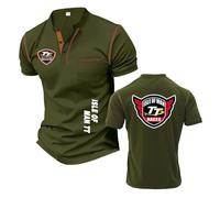 Camisetas Henley para Hombre Camisetas Deportivas De Colores Contrastantes para I.s.l.e of M.a.n T..T Cómodas Polo Suaves De Entrenamiento-JunlvS||s