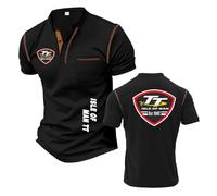Camisetas Henley para Hombre Camisetas Deportivas En Colores Contrastantes para I.s.l.e of M.a.n T..T Fitness Polo De Manga Corta con Cuello-HeiS||x_l