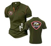 Camisetas Henley para Hombre Camisetas Deportivas En Colores Contrastantes para I.s.l.e of M.a.n T..T Fitness Polo De Manga Corta con Cuello-JunlvS||XX_l