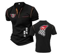 Camisetas Henley para Hombre Chándal De Entrenamiento con Estampado I.s.l.e of M.a.n T..T Polos Suaves Elásticos De Manga Corta Cuello Alto Media Manga-HeiS||XX_l