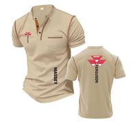 Camisetas Henley para Hombre con Patchwork De Media Manga para M.A.SS.EY FE.RG.US.ON Camiseta Interior con Cuello Alto Cómoda De Manga Corta Suave Estilo-KQS||m
