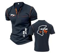 Camisetas Henley para Hombre Ropa Deportiva Que Absorbe La Humedad para I.s.l.e of M.a.n T..T Polos con Estampado Cuello Alto Manga Corta Fitness Media-ZQS||3X_l