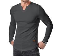 Camisetas Hombre Camisa Lino Hombre Tallas Grandes Rayas Blusas Blanca Camisa Casual Sobrecamisa T Shirt Hippie Verano Ropa 2#Gris Oscuro XL