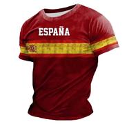 Camisetas Hombre Camiseta Torero Bandera Española Ligera Cuello Redondo Y Casual Camiseta Manga Corta para Hombre Y El Día A Día