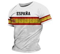 Camisetas Hombre Camiseta Torero Bandera Española Ligera Cuello Redondo Y Casual Camiseta Manga Corta para Hombre Y El Día A Día
