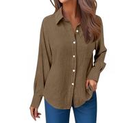 Camisetas informales de manga larga para mujer en el día a día con ajuste holgado cuello redondo blusas monocromáticas perfectas para primavera Opciones fáciles de cuidar tops modernos para mujer