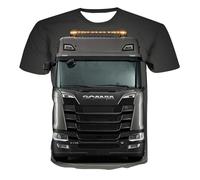 Camisetas Informales para Hombre para Scania Traje De Carreras Elástico Estilo Deportivo Camiseta Gráfica De Media Manga Ropa Superior Polos Suaves 3D Cuello-A||L