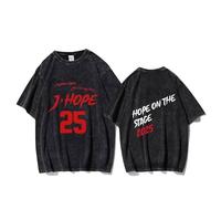 Camisetas J-Hope Tour 2025 Hope ON The Stage Camisetas Lavadas De Apoyo For AR-MY(Black-2,4XL)