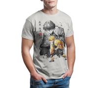 Camisetas La Colmena 7325-Demon Slayer Zenitsu sumi-e T-Shirt (Dr.Monekers)