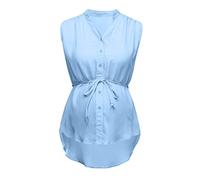 Camisetas Lactancia Mujer Algodon Mujeres Embarazadas Que amamantan Verano Maternidad Tela Blusa sólida Rayas Blusa de Maternidad (Sky Blue XXL)