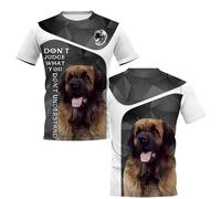 Camisetas Leonberger con diseño 3D Don't Judge Animales Mascotas Perros jerséis Camisetas Informales Ropa de Hombre