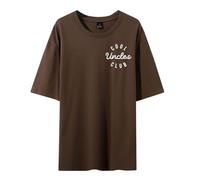 Camisetas Ligeras cómodas de Manga Corta para Uso Cotidiano Actividades al Libre Descanso con novedoso diseño letrado Ideales en Temporada Estival y fácil Lavado rápido (Brown, L)