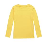 Camisetas lisas de verano para niños y niñas, de manga larga, lindas y holgadas, para gimnasio, otoño, ajuste holgado, casual, turista, camiseta de moda, amarillo, 2-3 años