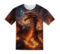 Camisetas Manga Corta Cuello Estampado 3D Creativas niños niñas Uso Diario Verano cómodas Ligeras Modernas alegres Originales Coloridas (Brown, 8-9 Years)