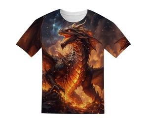 Camisetas Manga Corta Cuello Estampado 3D Creativas niños niñas Uso Diario Verano cómodas Ligeras Modernas alegres Originales Coloridas (Brown, 8-9 Years)