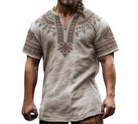 Camisetas Manga Corta Hombre Camiseta Casual con Estampado Medieval de Mitología para Hombre (Light Gray, XXXL)